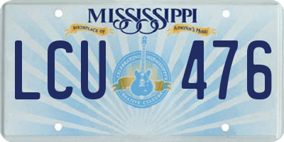 MS license plate LCU476