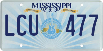MS license plate LCU477