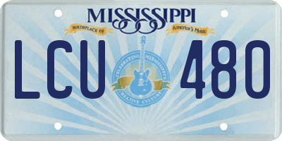MS license plate LCU480