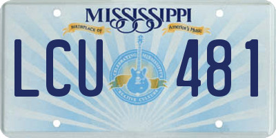 MS license plate LCU481