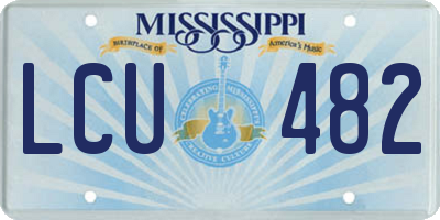 MS license plate LCU482