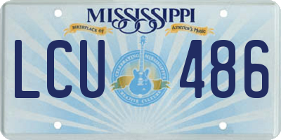 MS license plate LCU486