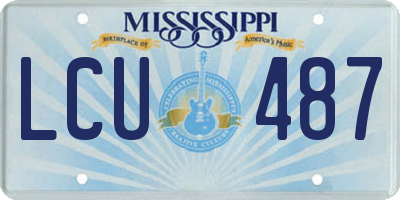 MS license plate LCU487