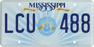 MS license plate LCU488