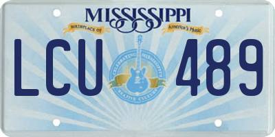 MS license plate LCU489