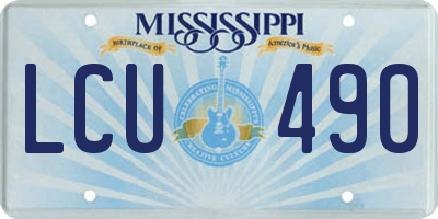 MS license plate LCU490