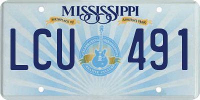MS license plate LCU491