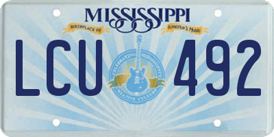 MS license plate LCU492