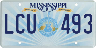MS license plate LCU493