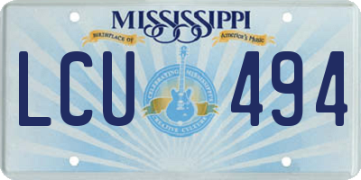 MS license plate LCU494