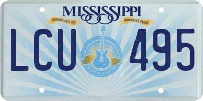 MS license plate LCU495