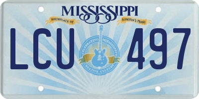 MS license plate LCU497