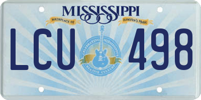 MS license plate LCU498