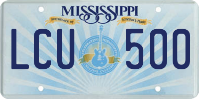 MS license plate LCU500