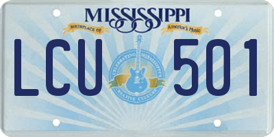 MS license plate LCU501