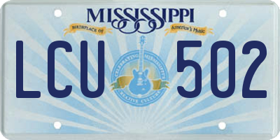 MS license plate LCU502