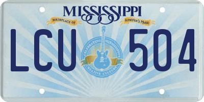 MS license plate LCU504