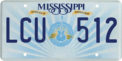 MS license plate LCU512