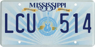 MS license plate LCU514