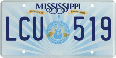 MS license plate LCU519