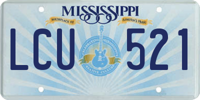 MS license plate LCU521
