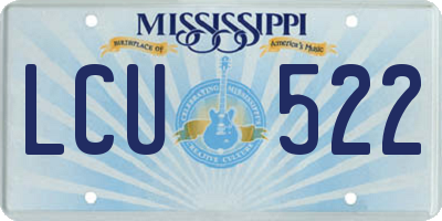 MS license plate LCU522