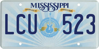 MS license plate LCU523