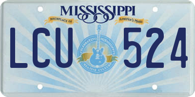 MS license plate LCU524