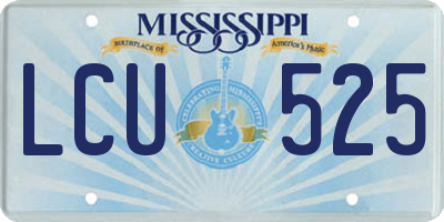 MS license plate LCU525