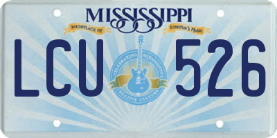MS license plate LCU526
