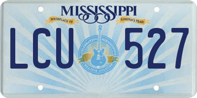 MS license plate LCU527