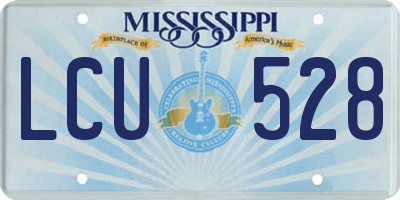 MS license plate LCU528