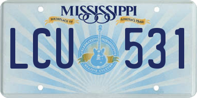 MS license plate LCU531