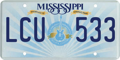 MS license plate LCU533
