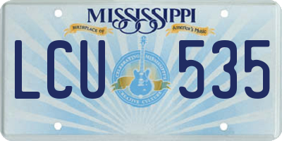 MS license plate LCU535