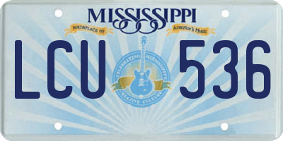 MS license plate LCU536