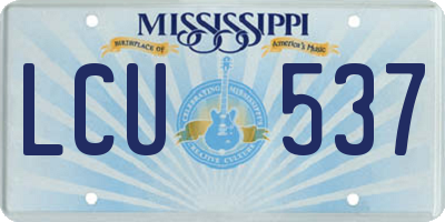 MS license plate LCU537
