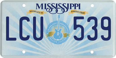 MS license plate LCU539