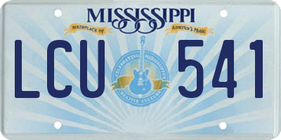 MS license plate LCU541