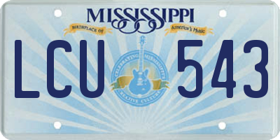 MS license plate LCU543