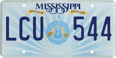 MS license plate LCU544