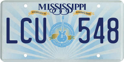 MS license plate LCU548