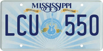 MS license plate LCU550