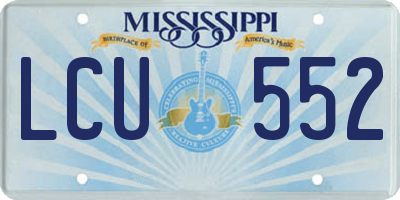 MS license plate LCU552