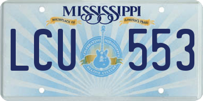 MS license plate LCU553