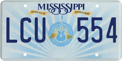 MS license plate LCU554