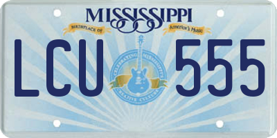 MS license plate LCU555