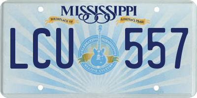 MS license plate LCU557