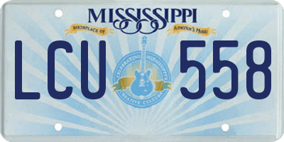 MS license plate LCU558