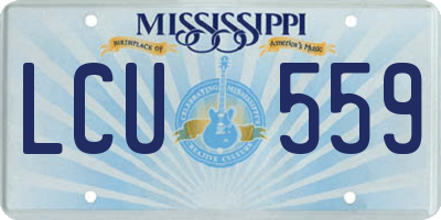 MS license plate LCU559